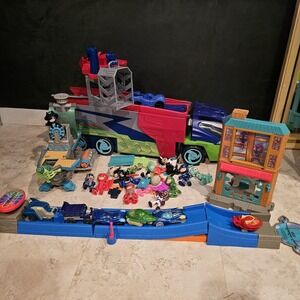 PJ Mask HUGE LOT Die Cast Track Set Sky Pirate Seeker Truck COMPLETE & WORKING